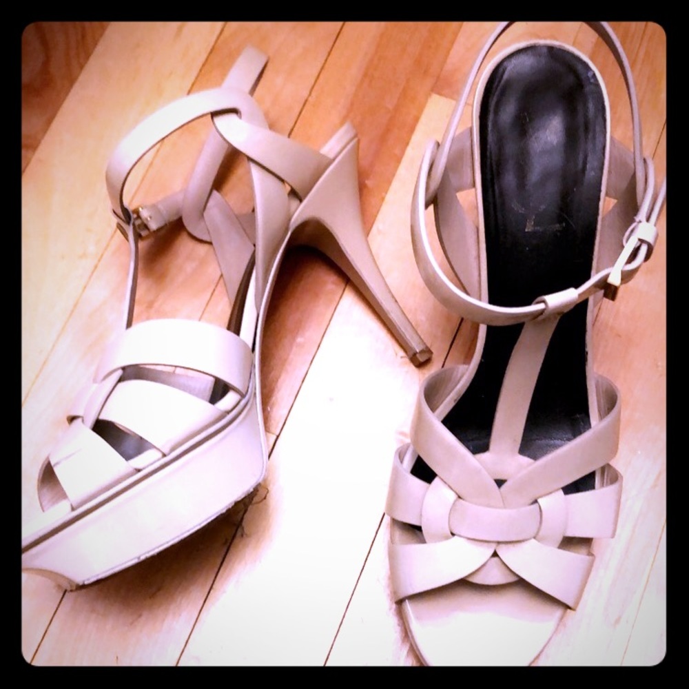 YSL patent leather platform heels